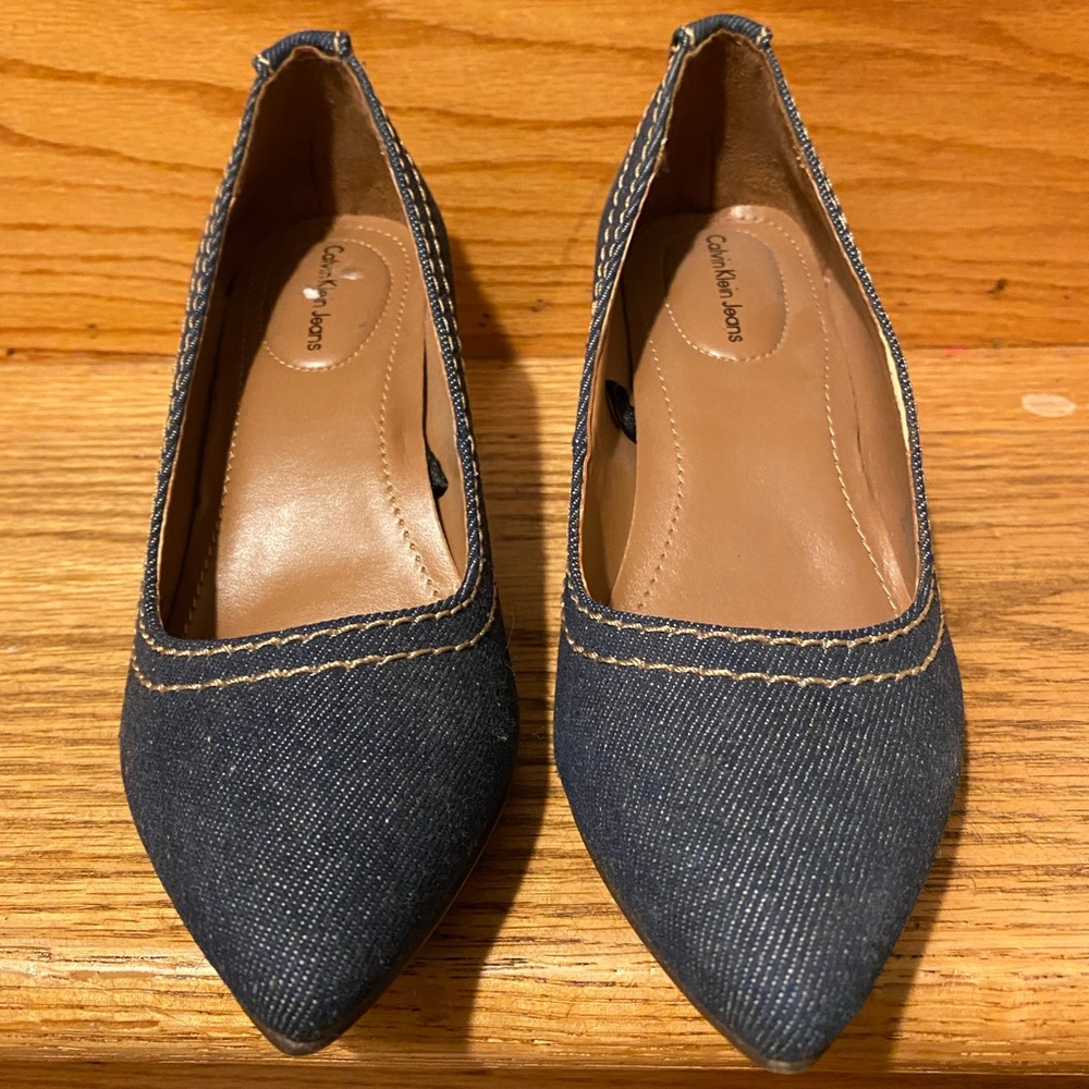 Calvin Klein Blue jean heel. Size 5.5. Used.